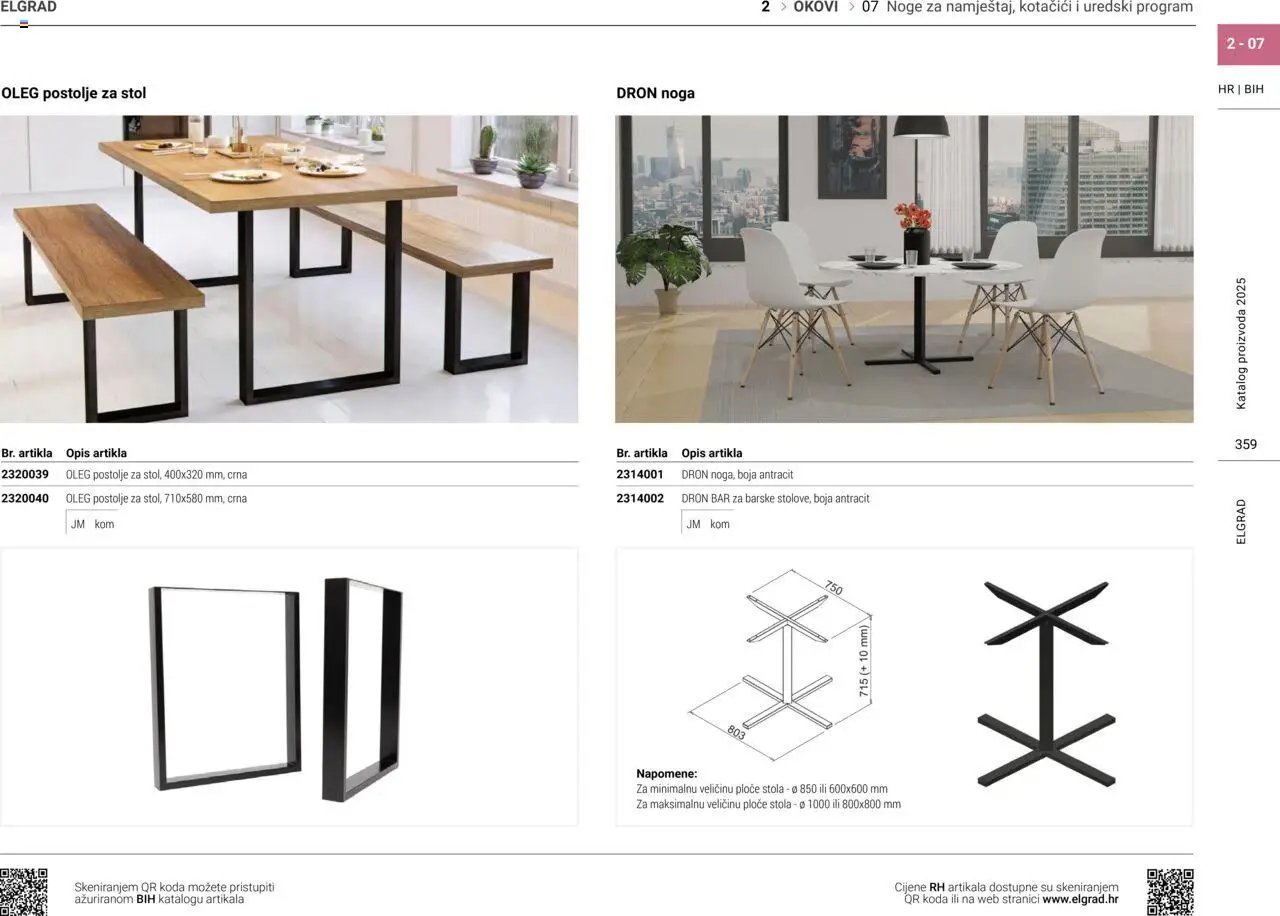 Elgrad - Noge za namještaj, kotačići i uredski program