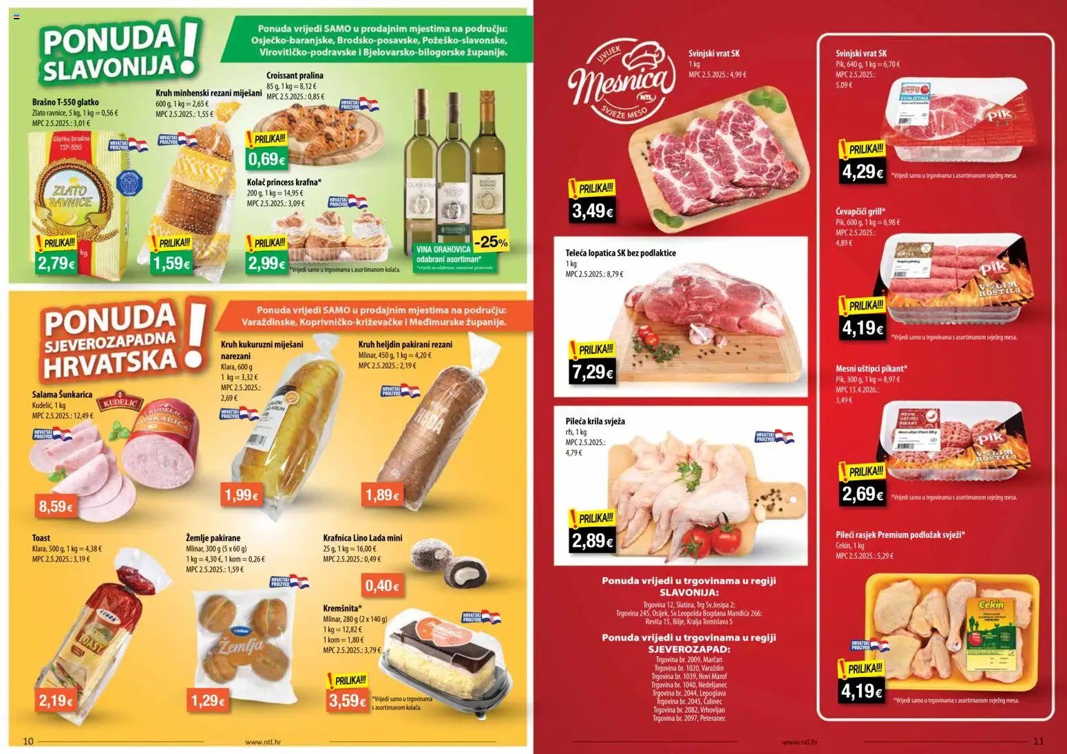 NTL - Letak Sjever i Istok