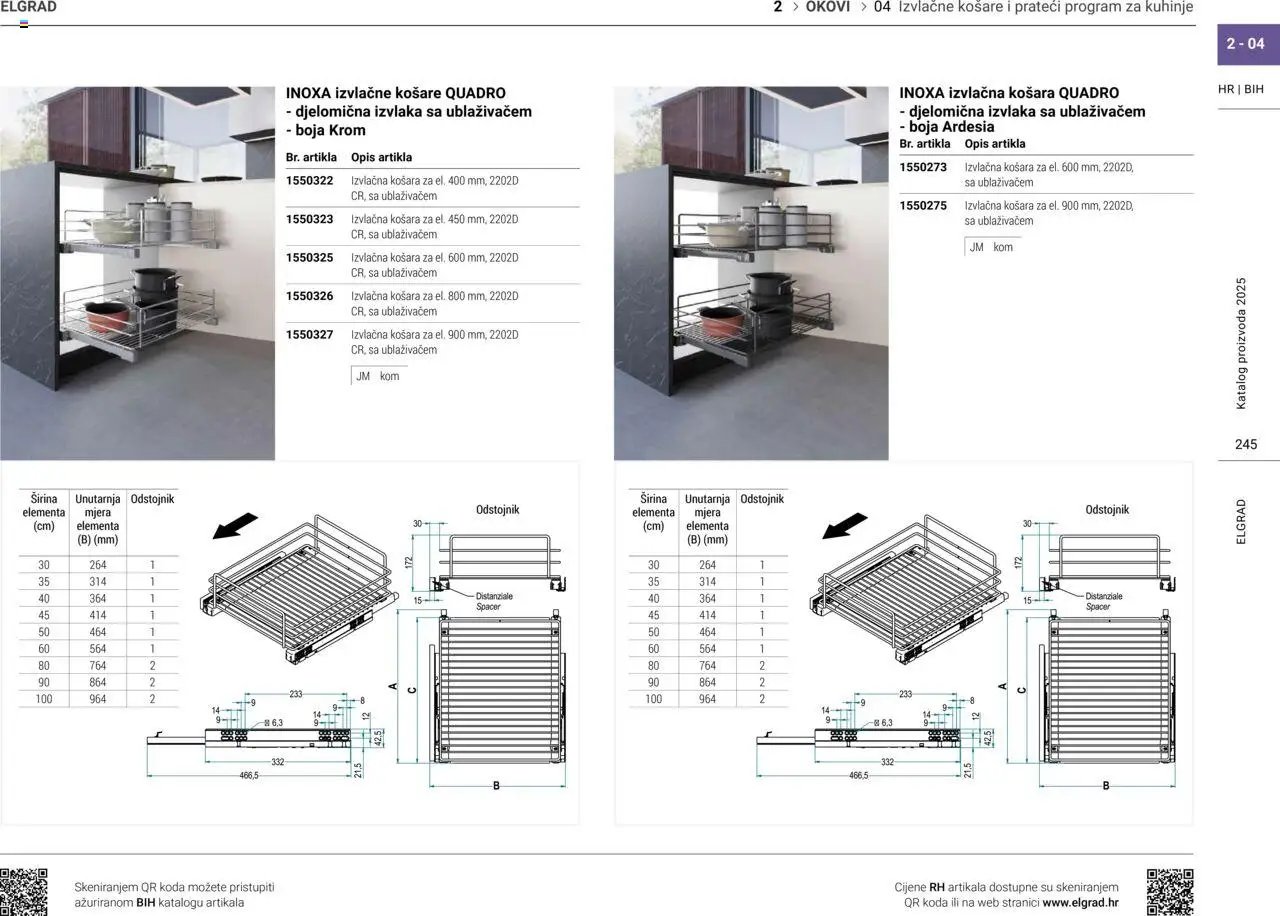 Elgrad - Izvlačne košare i prateći program za kuhanje