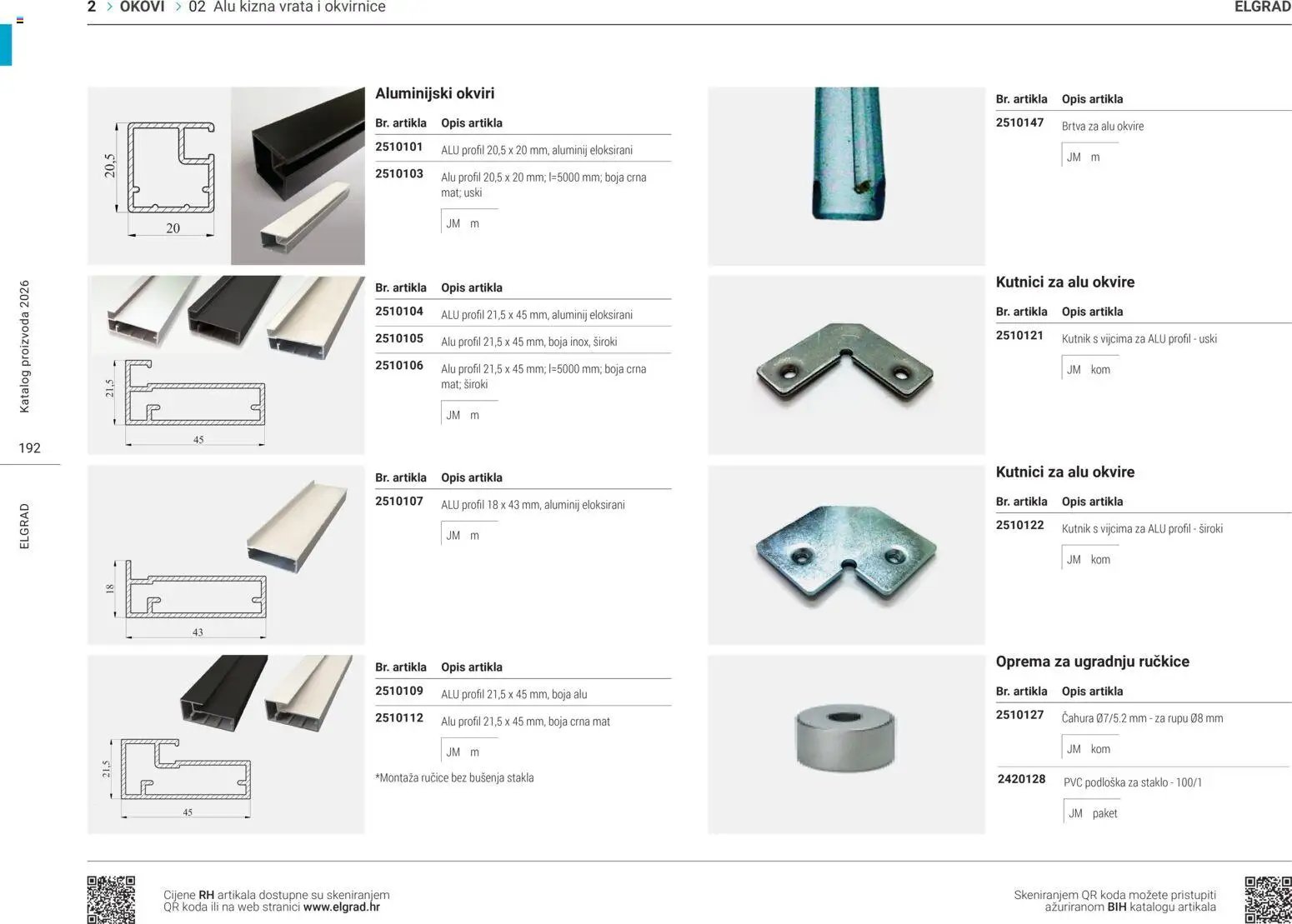 Elgrad - ALU klizna vrata i okvirnice