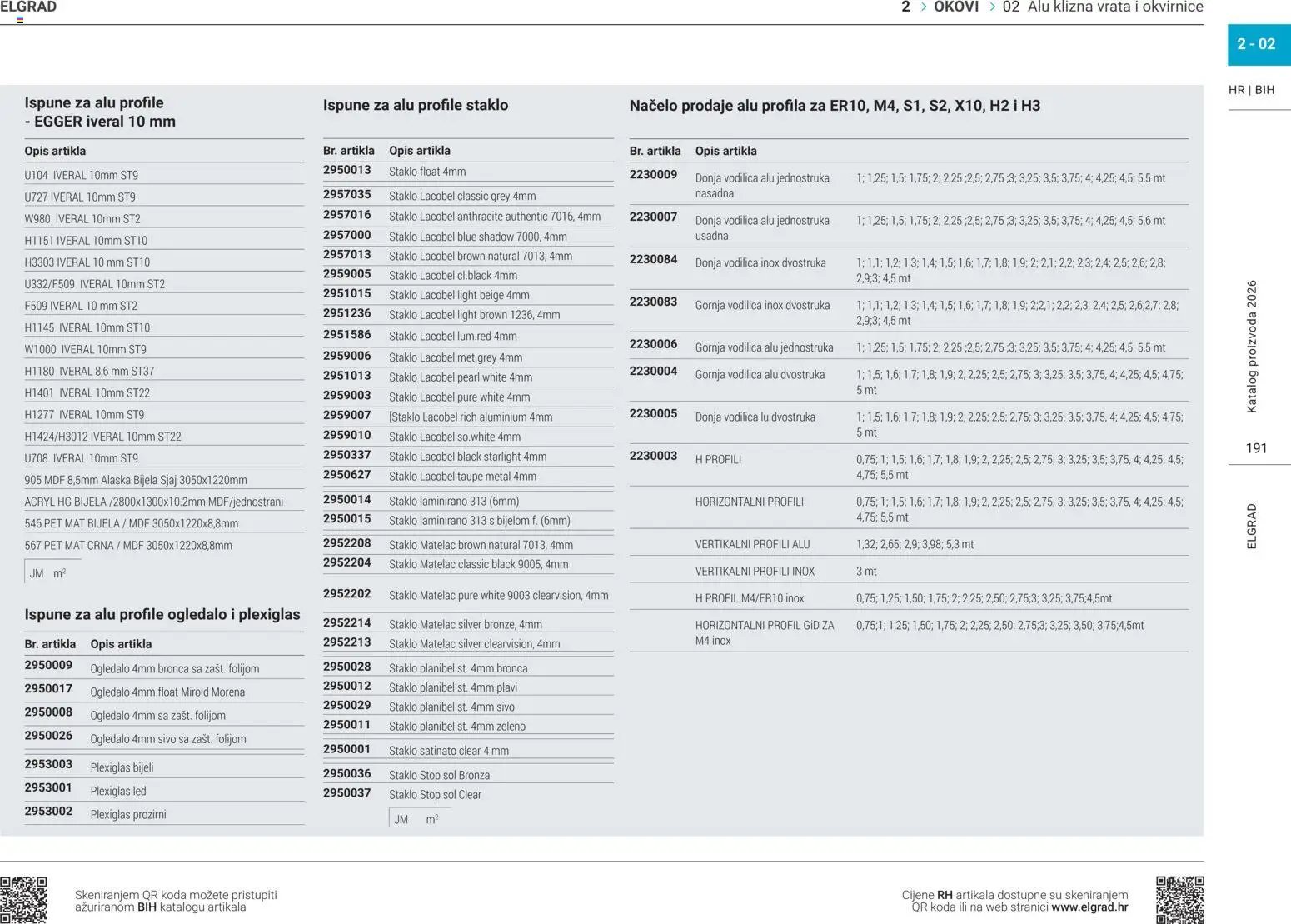 Elgrad - ALU klizna vrata i okvirnice