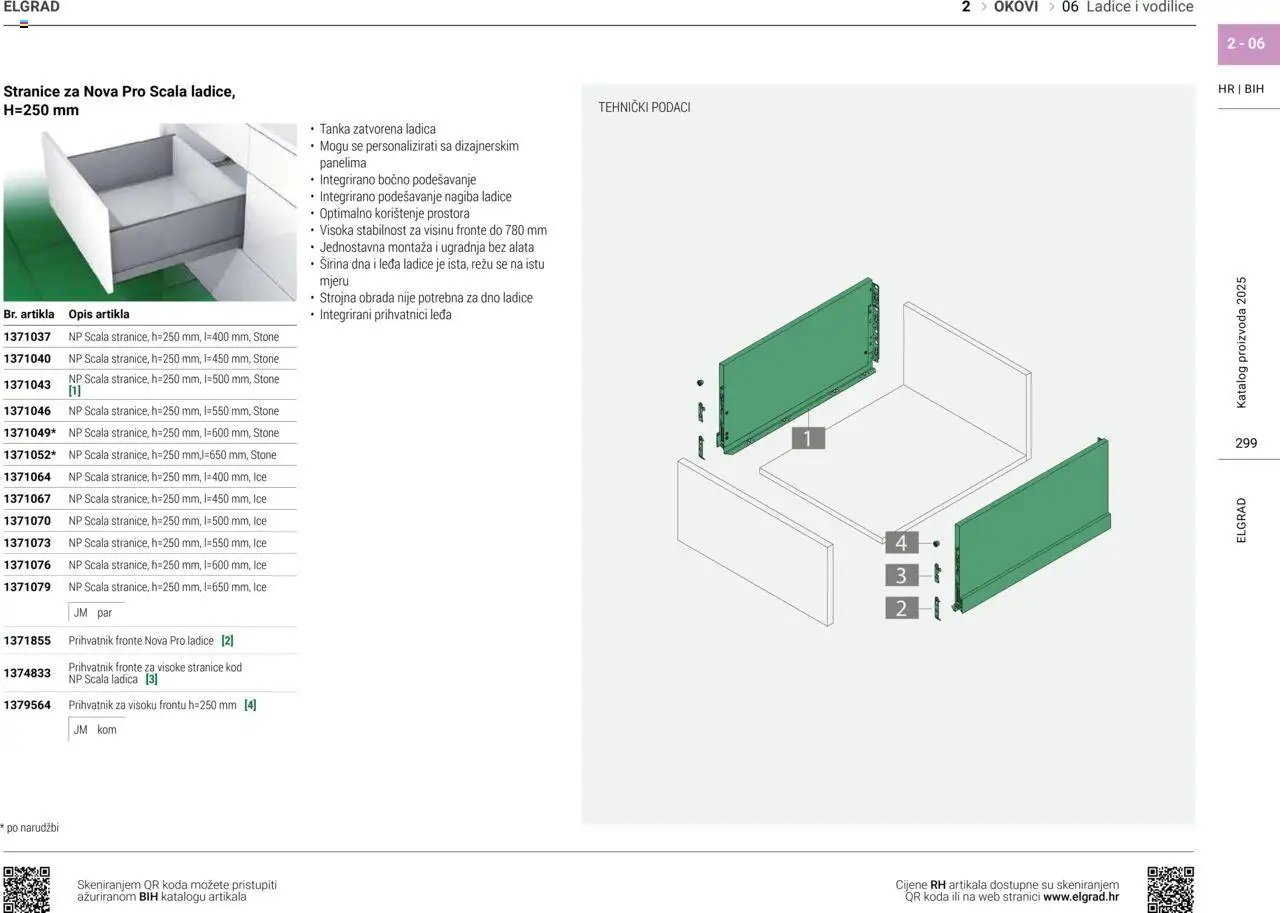 Elgrad - Ladice i vodilice