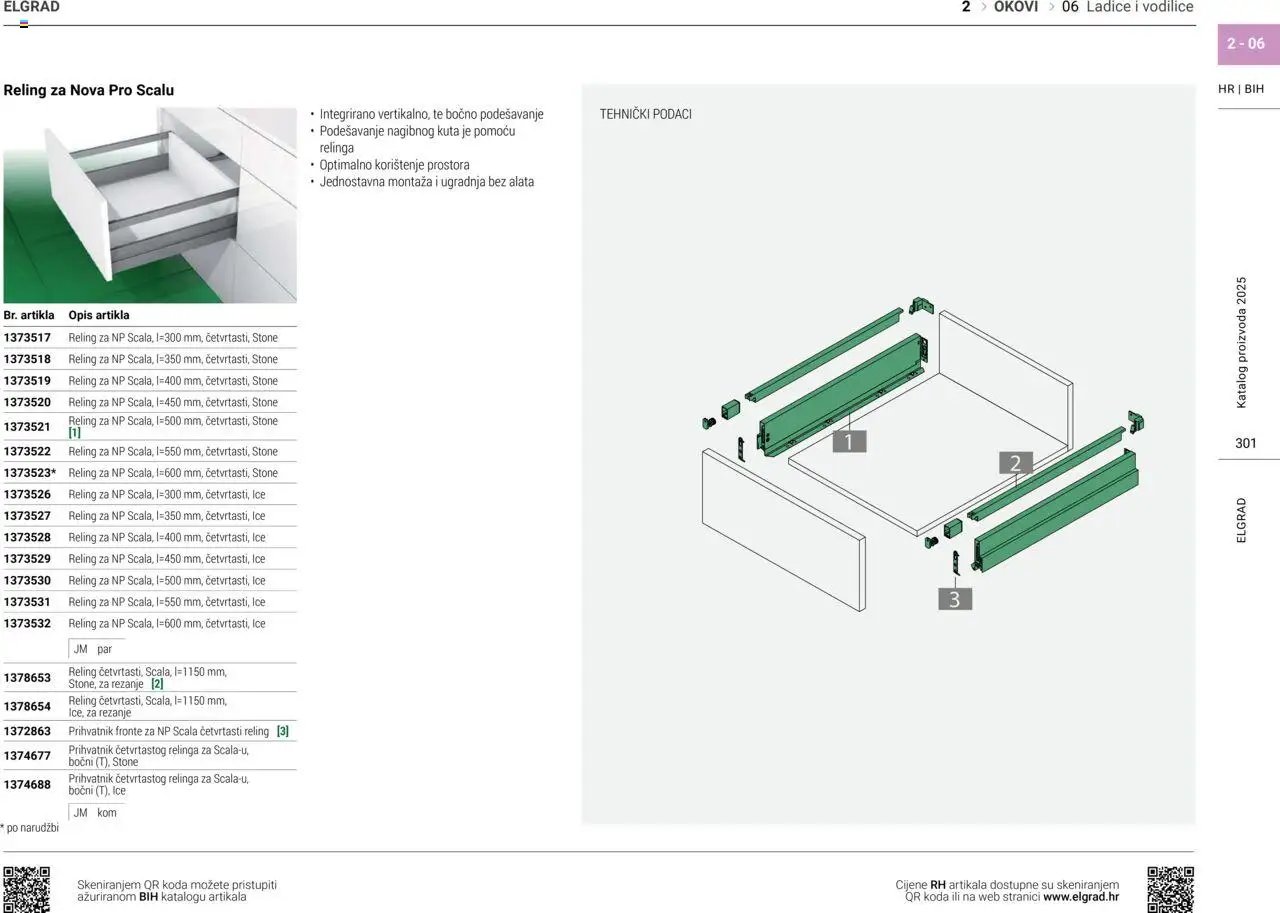 Elgrad - Ladice i vodilice