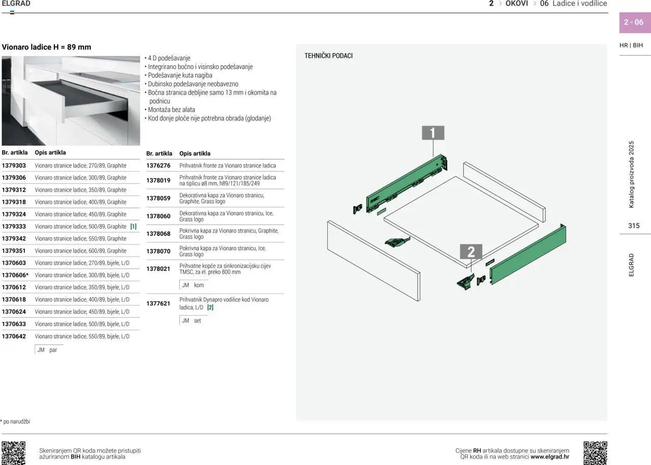 Elgrad - Ladice i vodilice