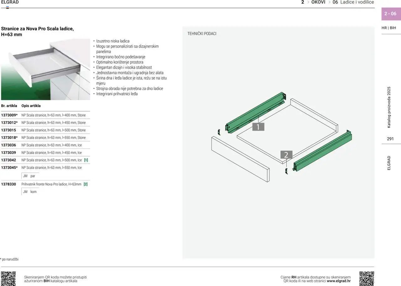 Elgrad - Ladice i vodilice