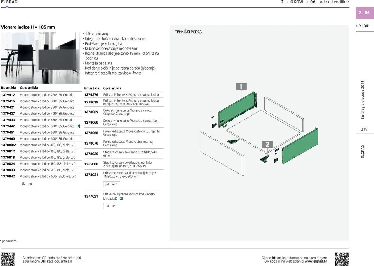 Elgrad - Ladice i vodilice