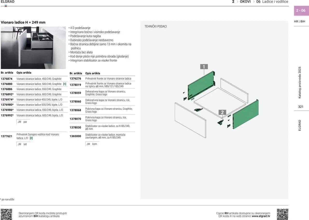 Elgrad - Ladice i vodilice