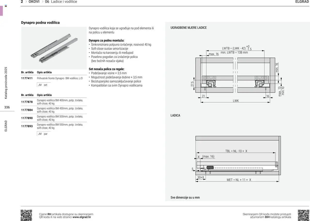 Elgrad - Ladice i vodilice
