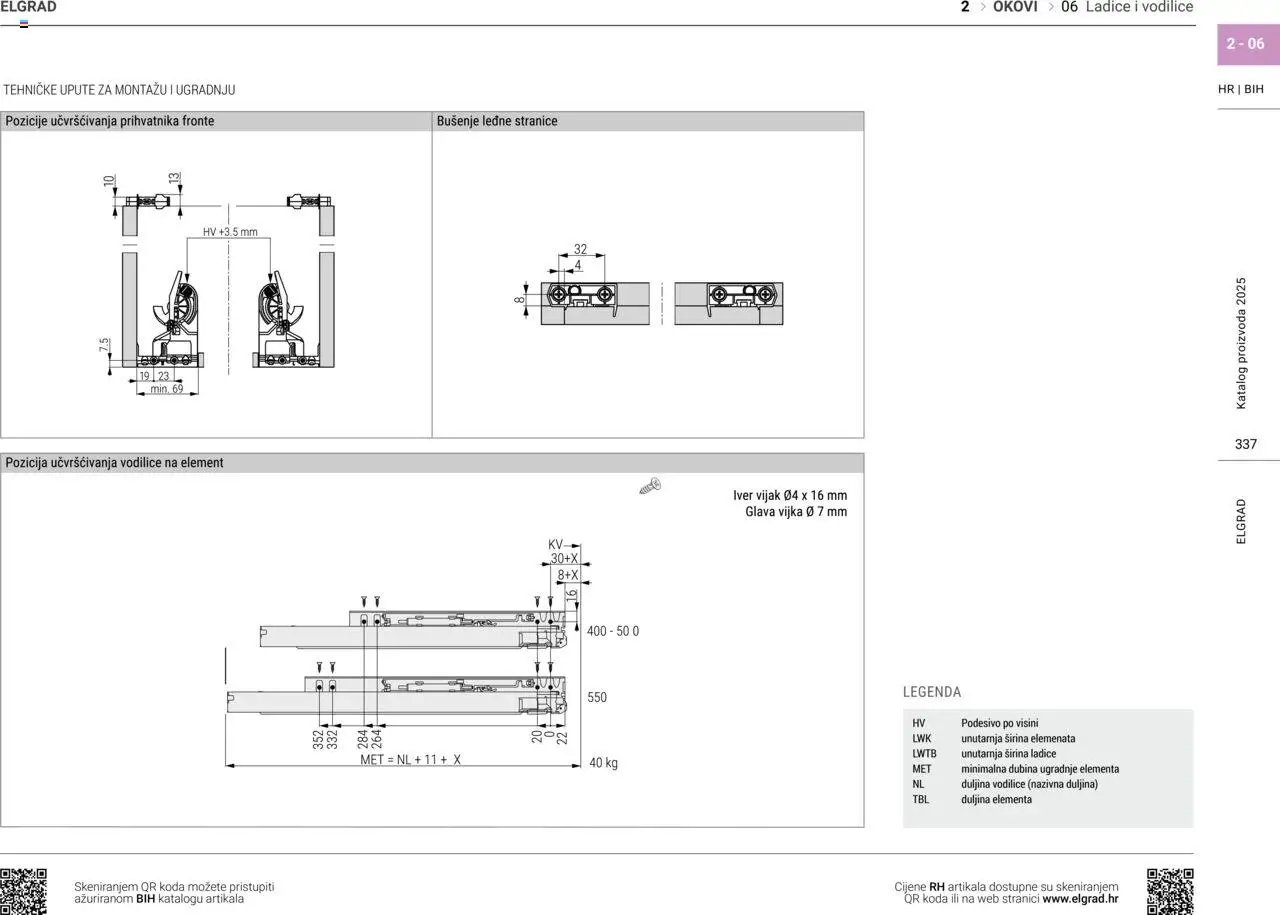 Elgrad - Ladice i vodilice