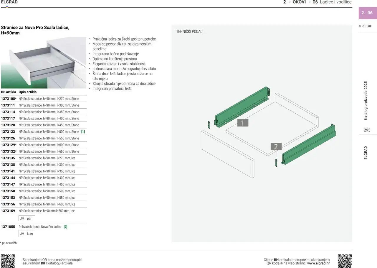 Elgrad - Ladice i vodilice