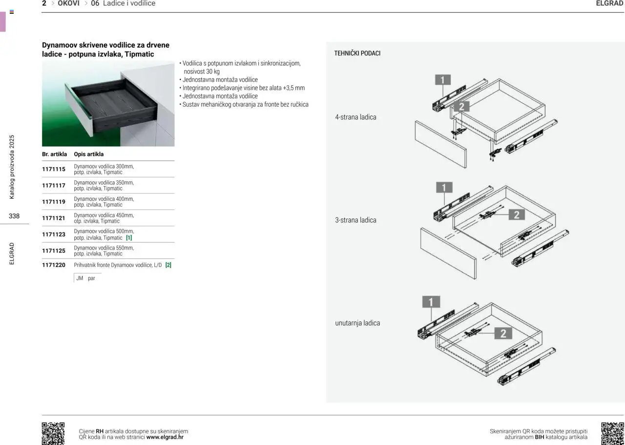 Elgrad - Ladice i vodilice