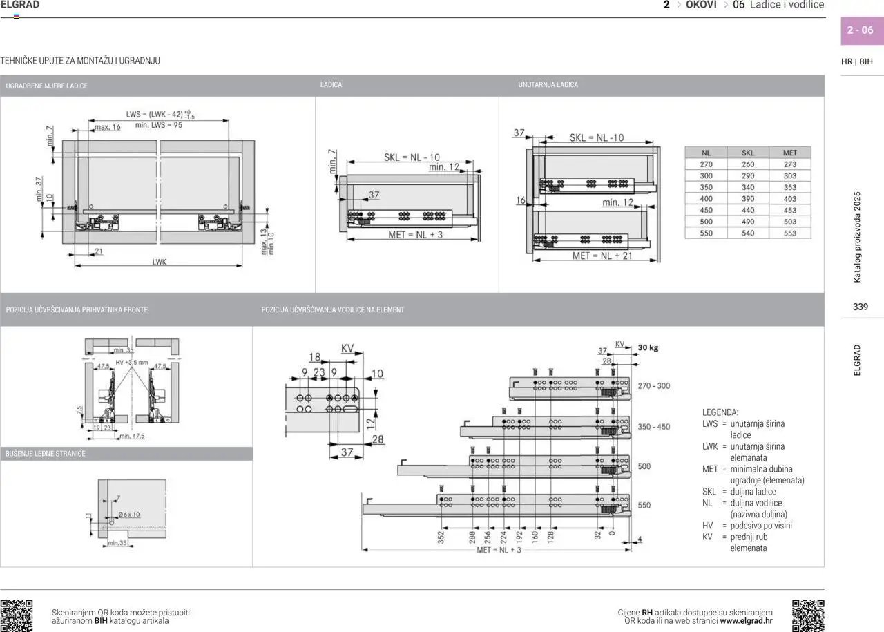 Elgrad - Ladice i vodilice