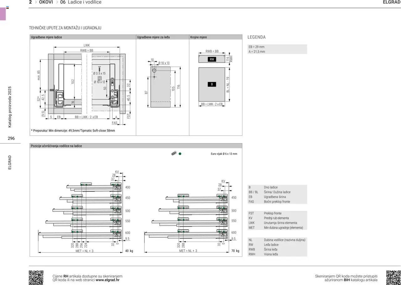 Elgrad - Ladice i vodilice