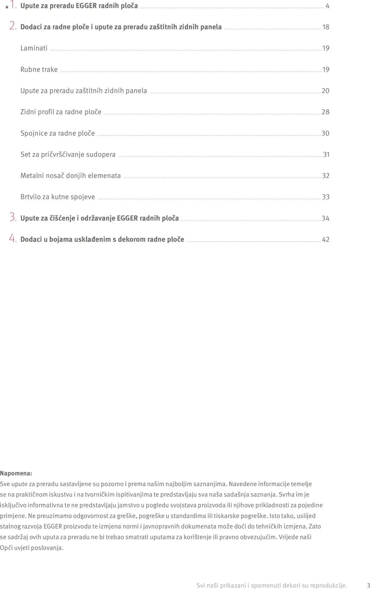 Elgrad - Egger radne ploče – Upute za preradu i dodaci