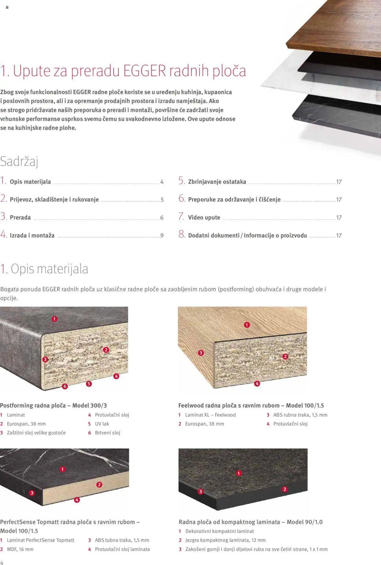 Elgrad - Egger radne ploče – Upute za preradu i dodaci