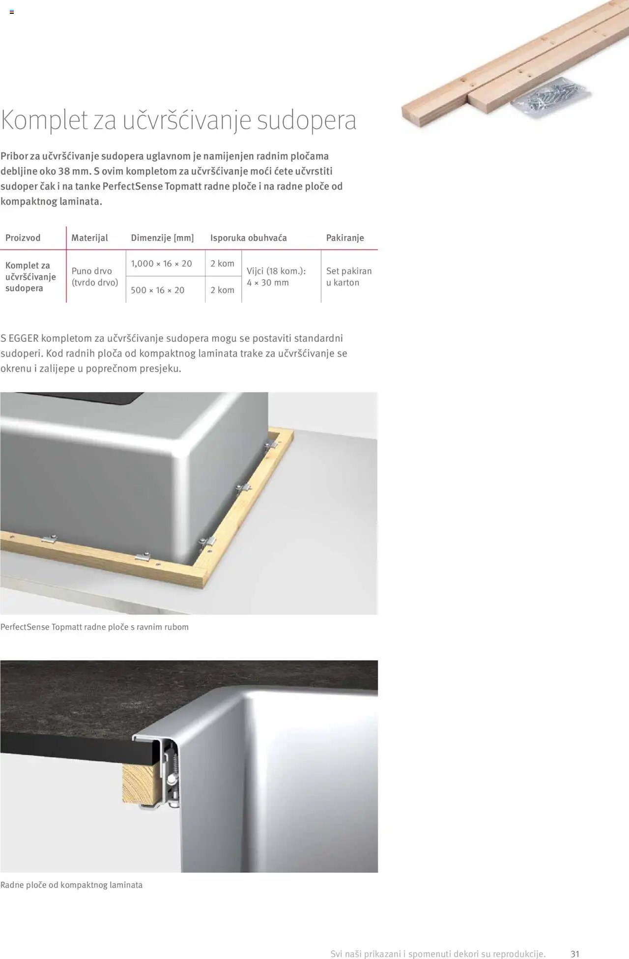 Elgrad - Egger radne ploče – Upute za preradu i dodaci