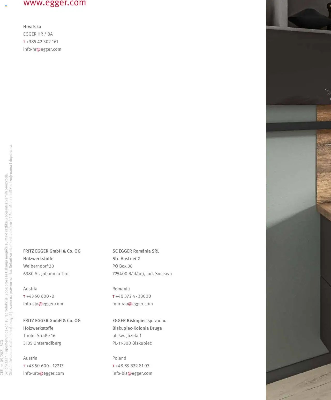 Elgrad - Egger radne ploče – Upute za preradu i dodaci