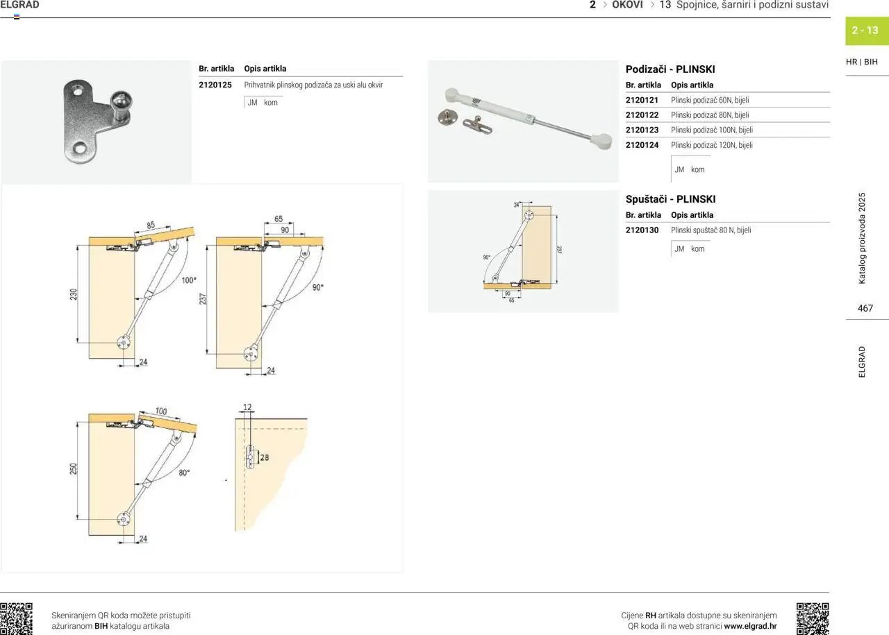Elgrad - Spojnice, šarniri i podizni sustavi