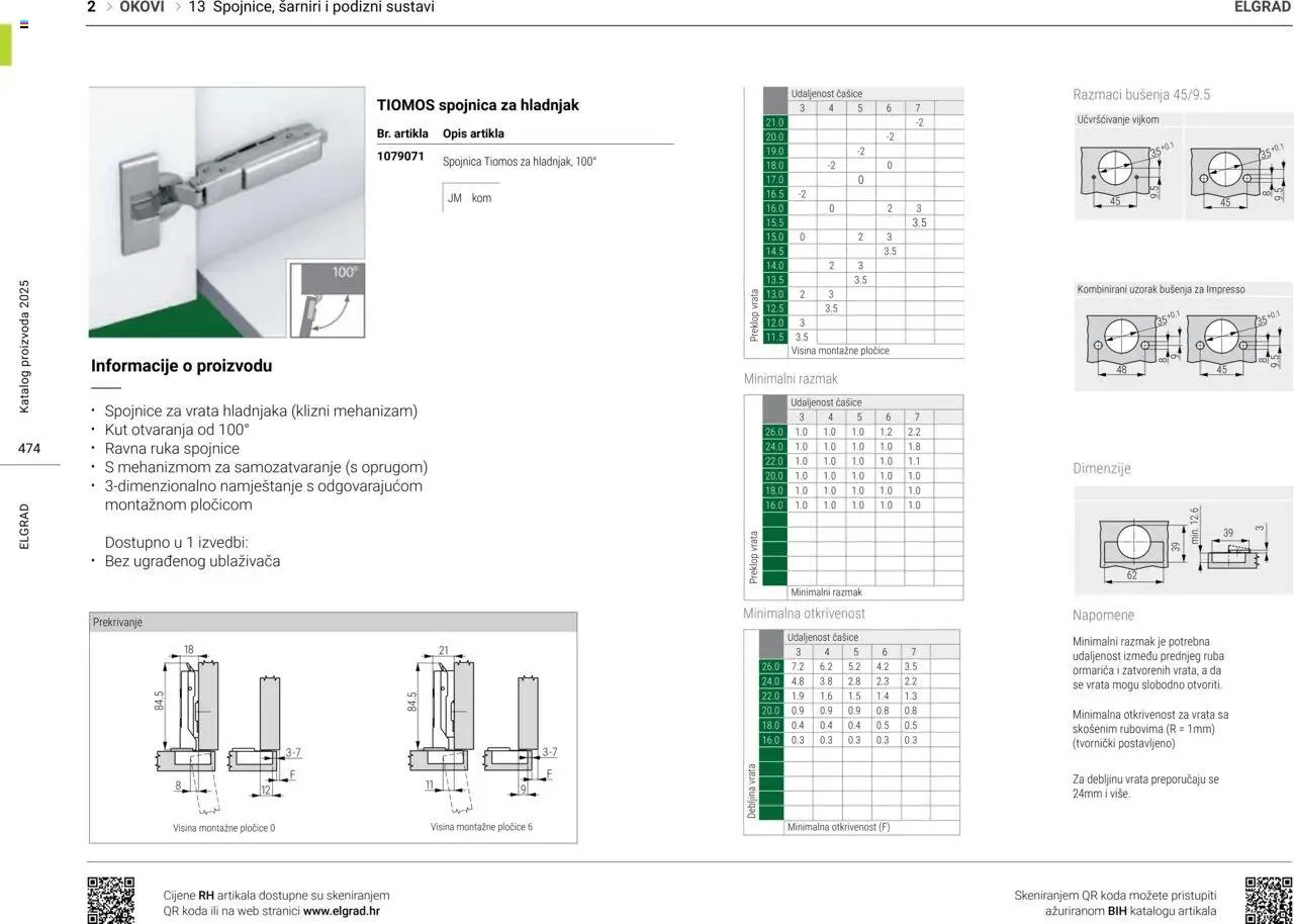 Elgrad - Spojnice, šarniri i podizni sustavi