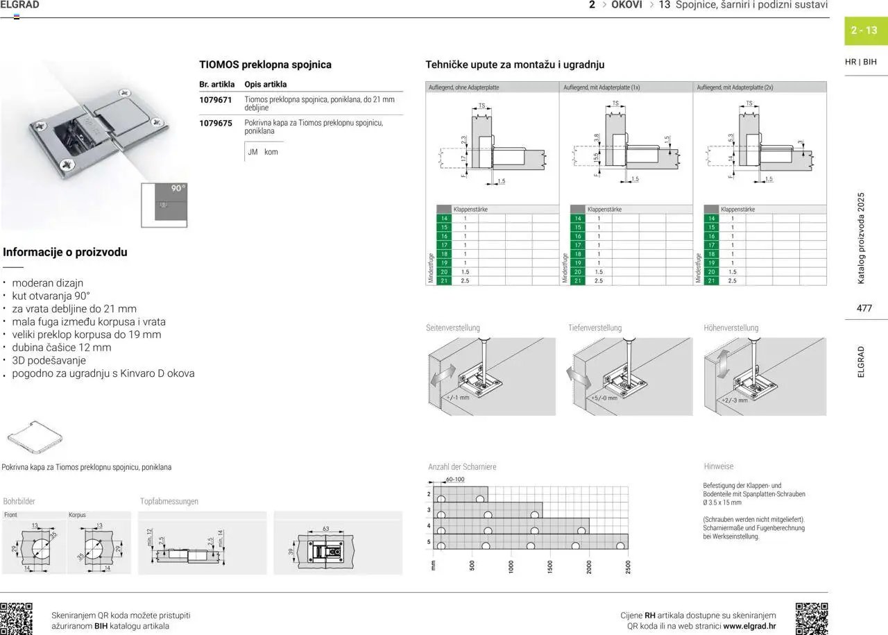 Elgrad - Spojnice, šarniri i podizni sustavi
