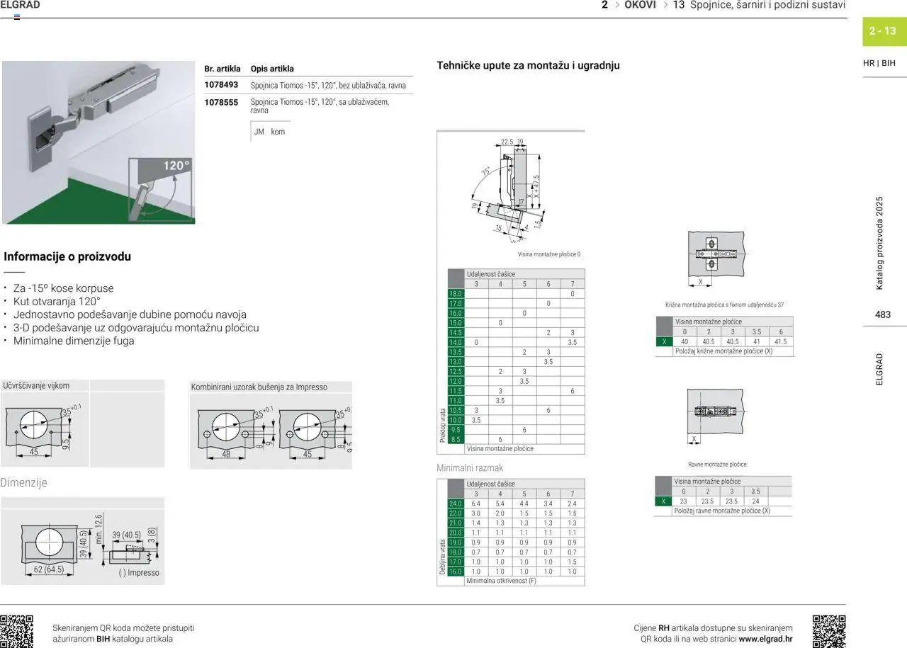Elgrad - Spojnice, šarniri i podizni sustavi