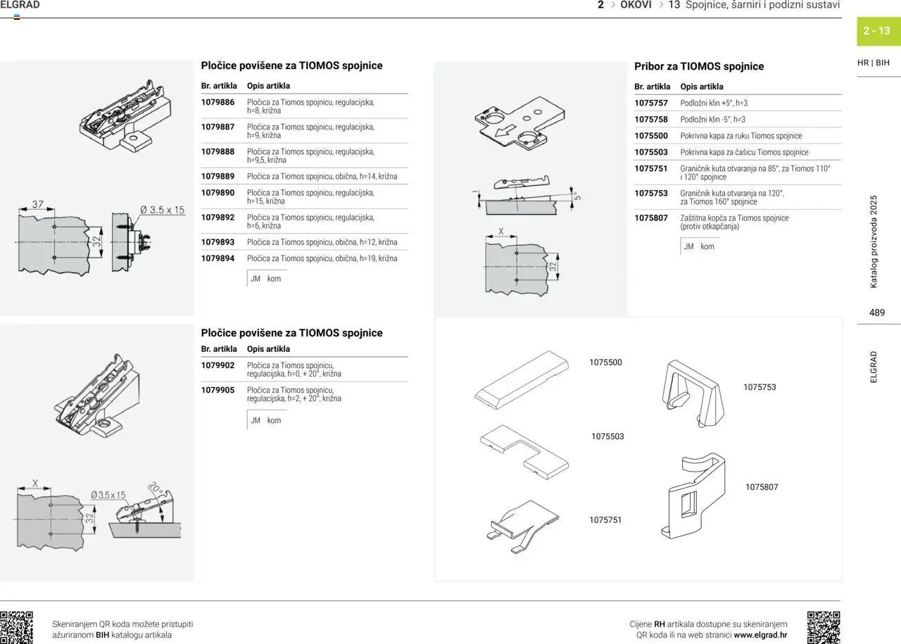 Elgrad - Spojnice, šarniri i podizni sustavi