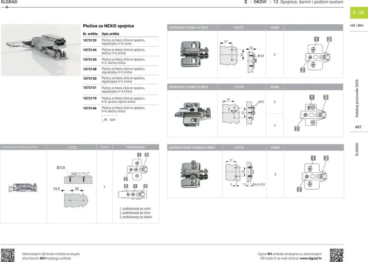 Elgrad - Spojnice, šarniri i podizni sustavi