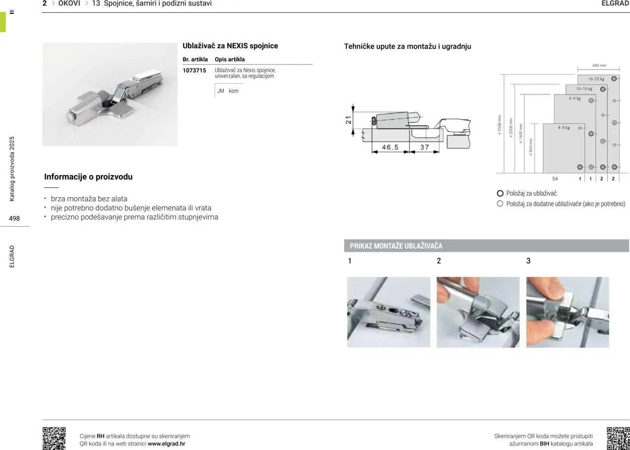 Elgrad - Spojnice, šarniri i podizni sustavi