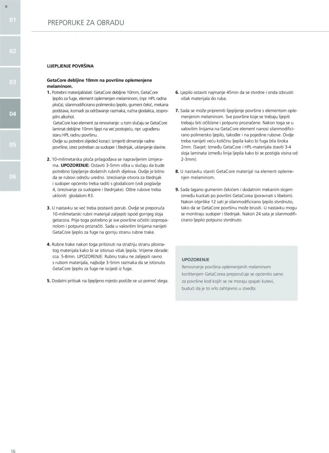 Elgrad - Getacore upute za obradu i održavanje