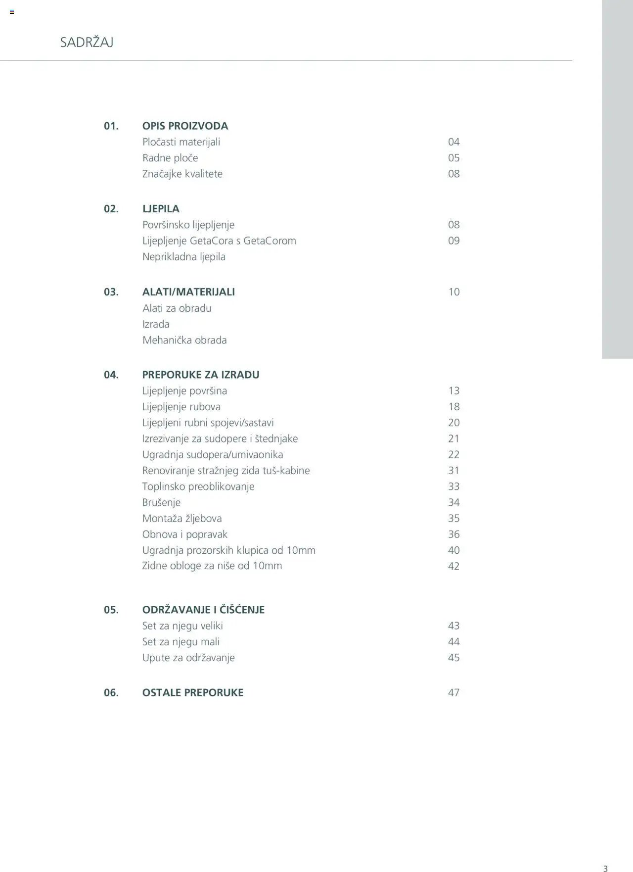 Elgrad - Getacore upute za obradu i održavanje