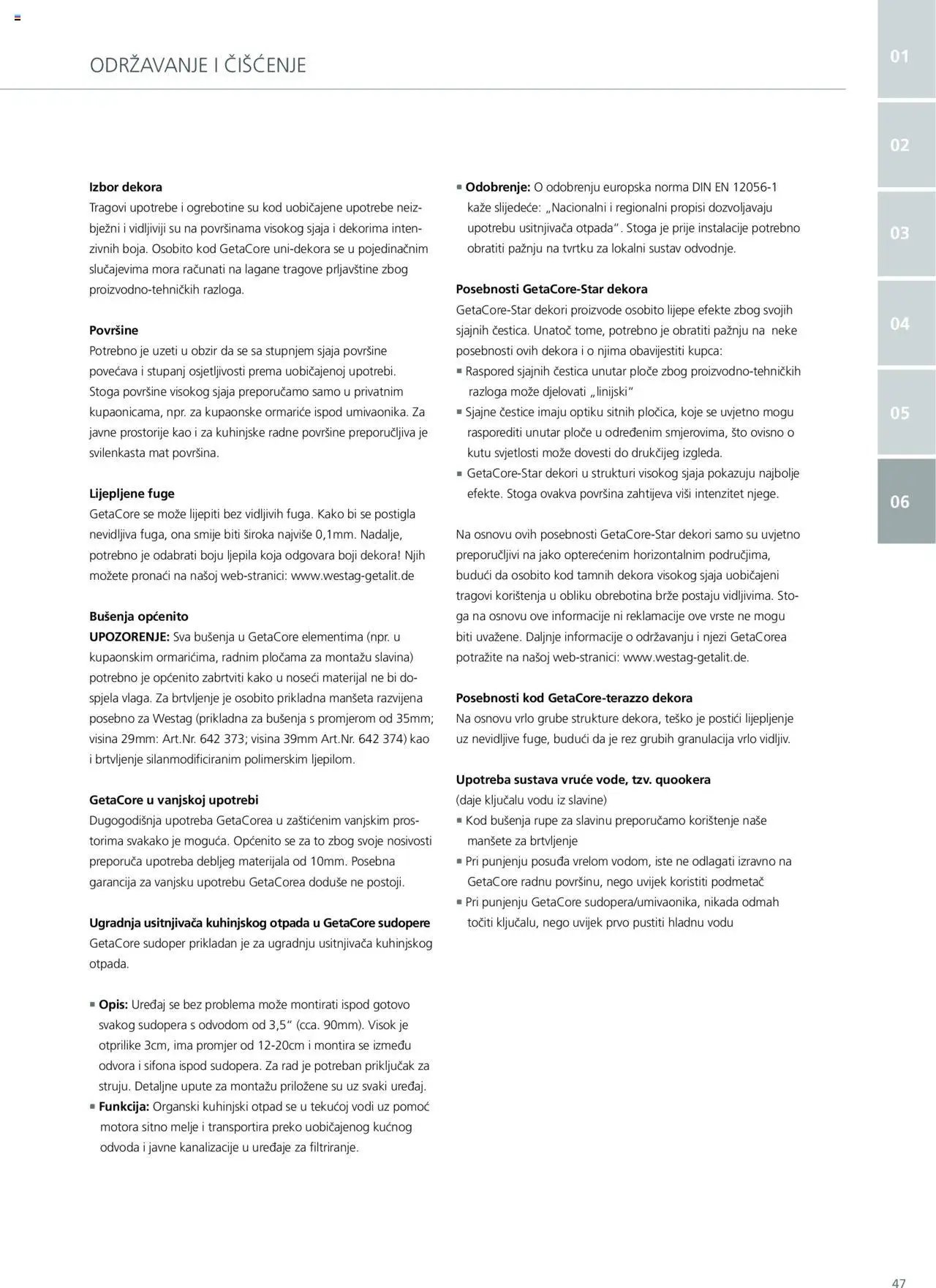 Elgrad - Getacore upute za obradu i održavanje