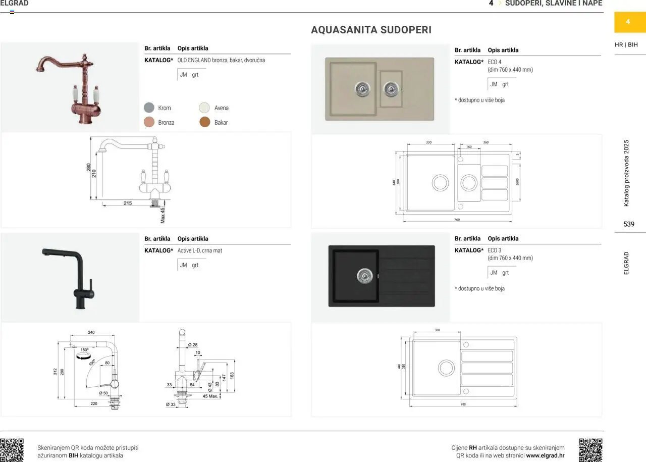 Elgrad - Nape, sudoperi i slavine