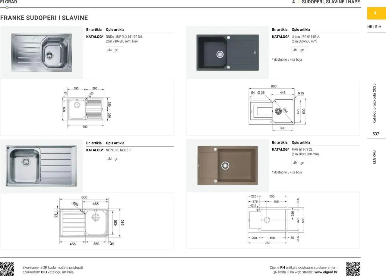 Elgrad - Nape, sudoperi i slavine