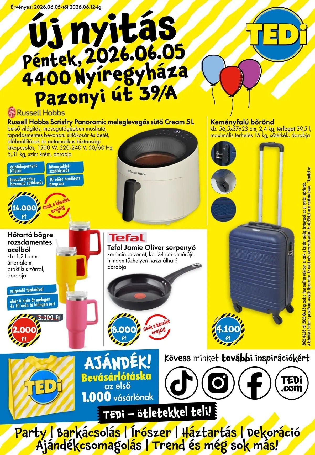 TEDi akciós újság Új nyitás Nyíregyháza