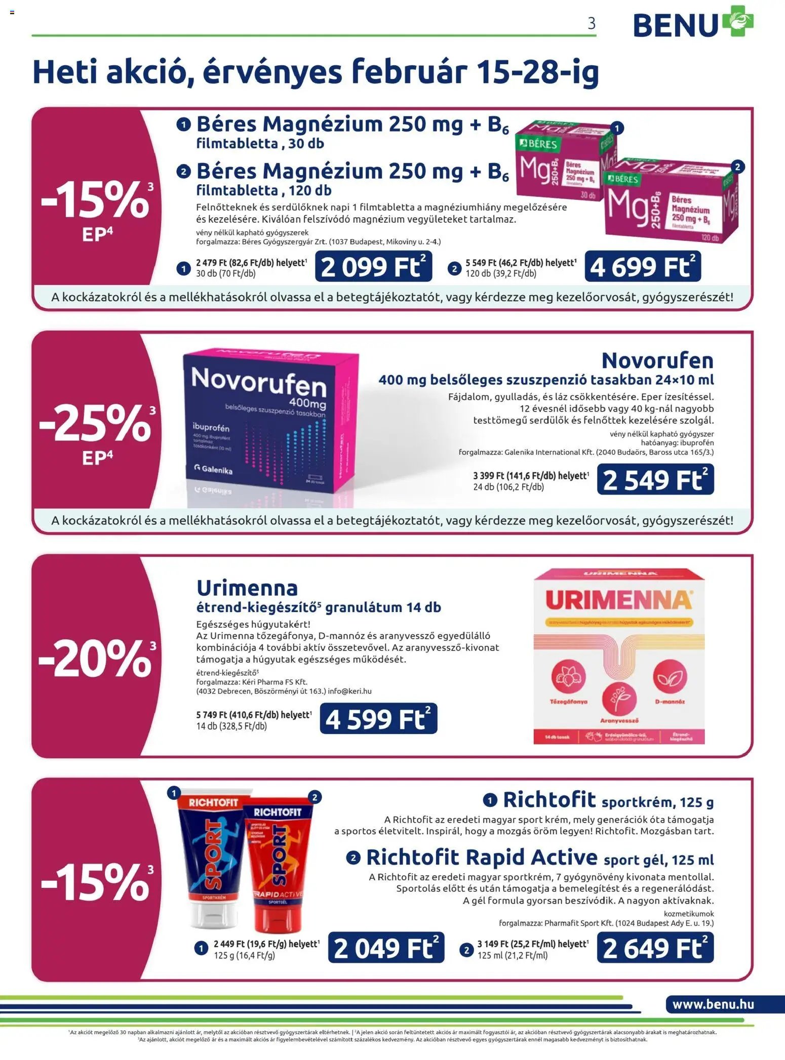 BENU Gyógyszertárak Akciós újság (2026-02-01 - 2026-02-28)