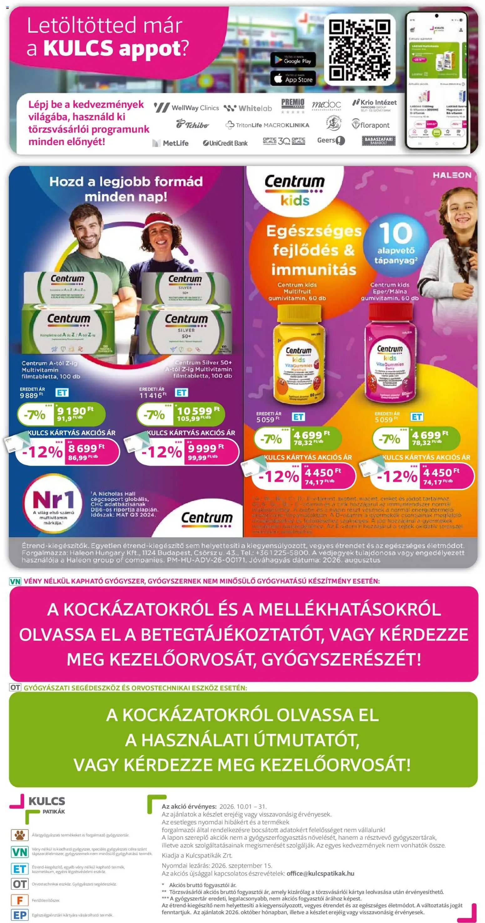 Kulcs Patika akciós újság