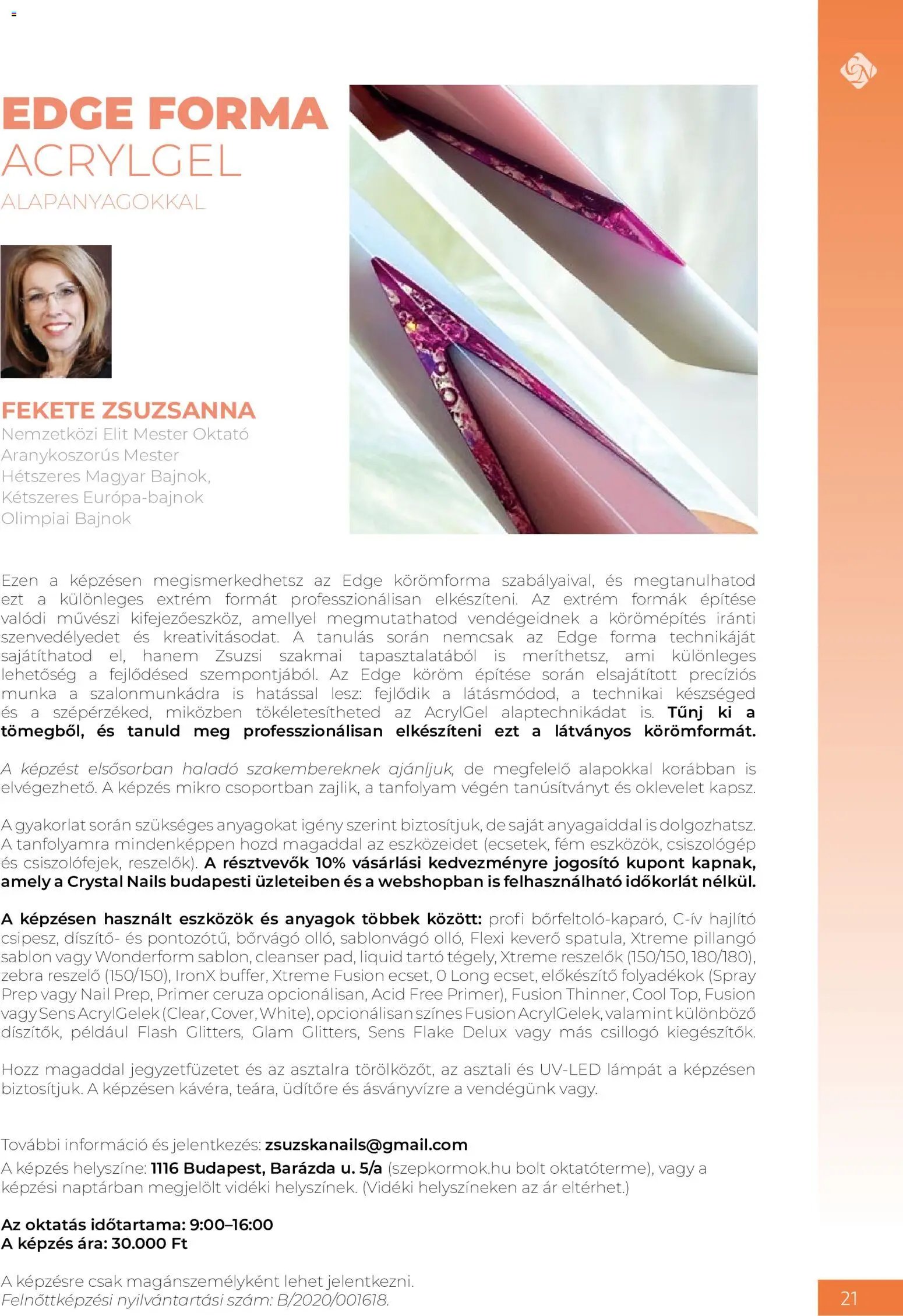 Crystal Nails Oktatási kézikönyv 2026 Nyár