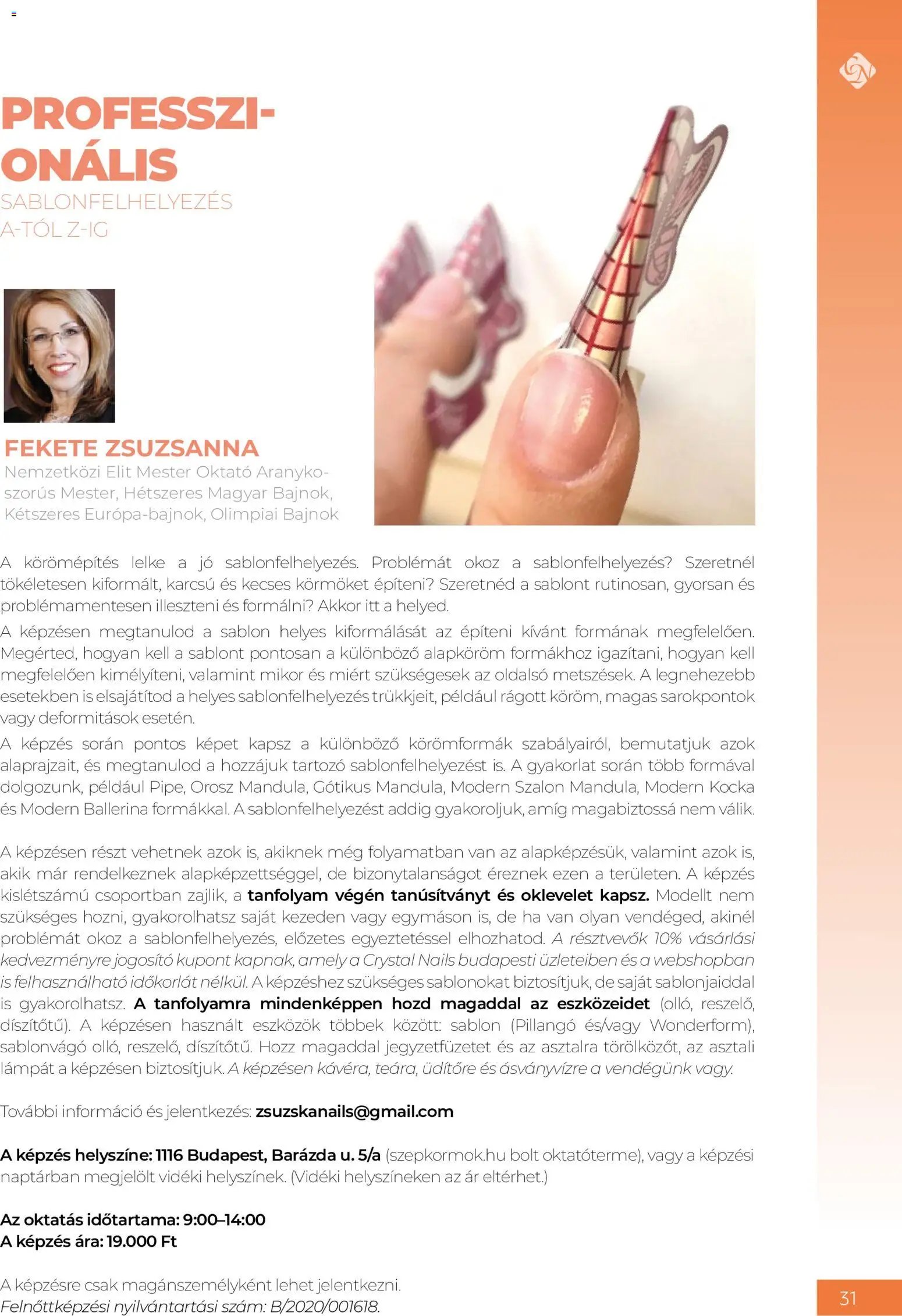 Crystal Nails Oktatási kézikönyv 2026 Nyár