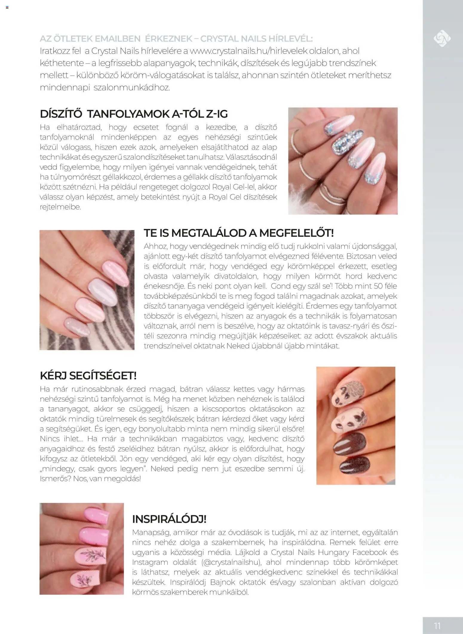 Crystal Nails oktatási kézikönyv 2026 Ősz