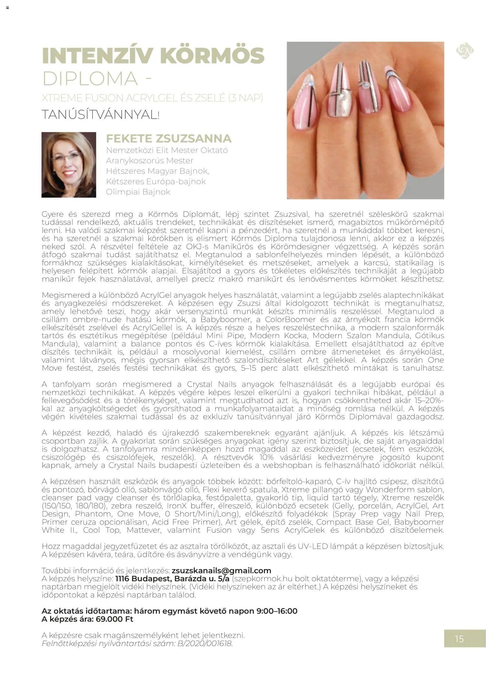 Crystal Nails oktatási kézikönyv 2026 Ősz