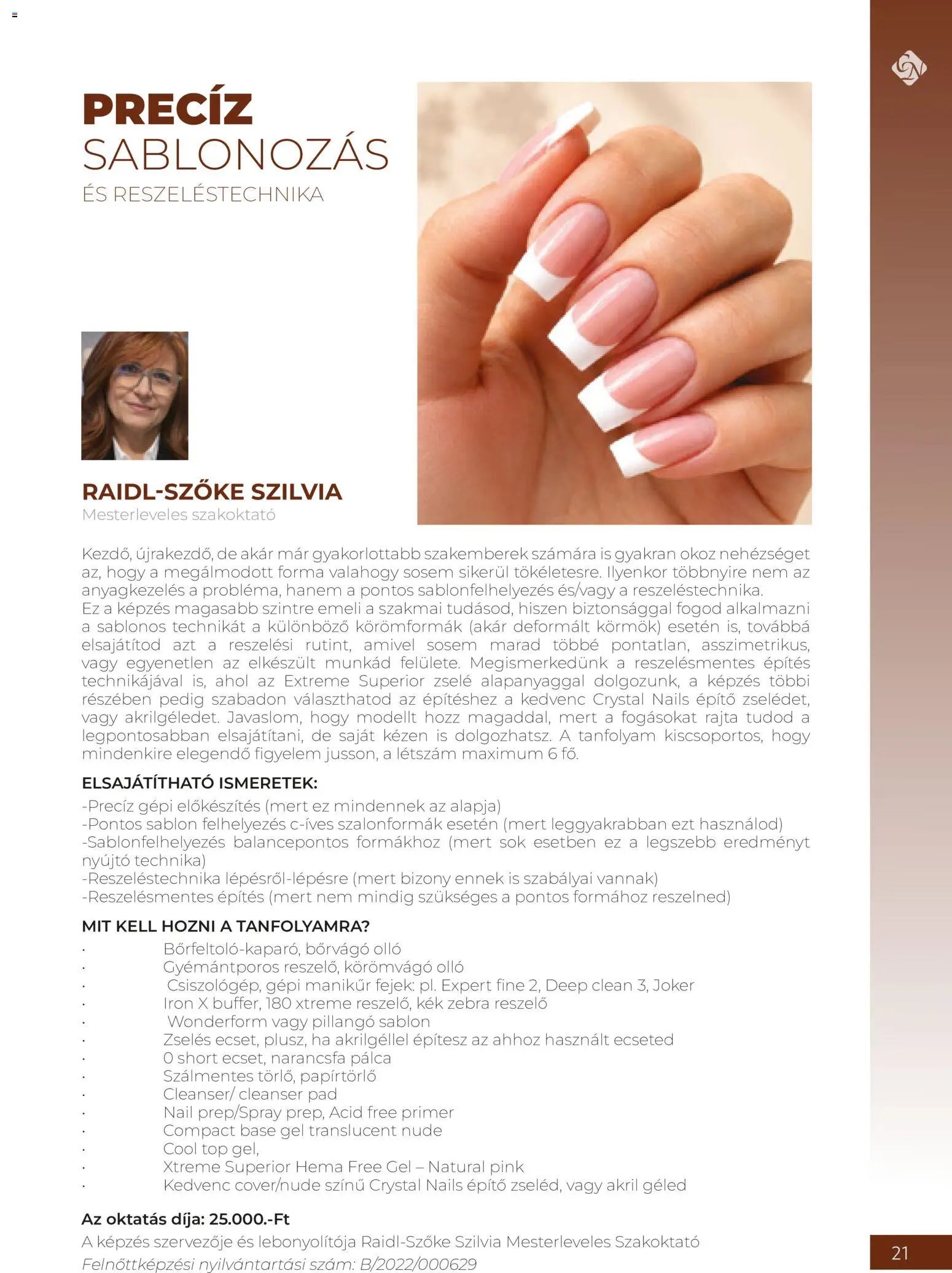 Crystal Nails oktatási kézikönyv 2026 Ősz