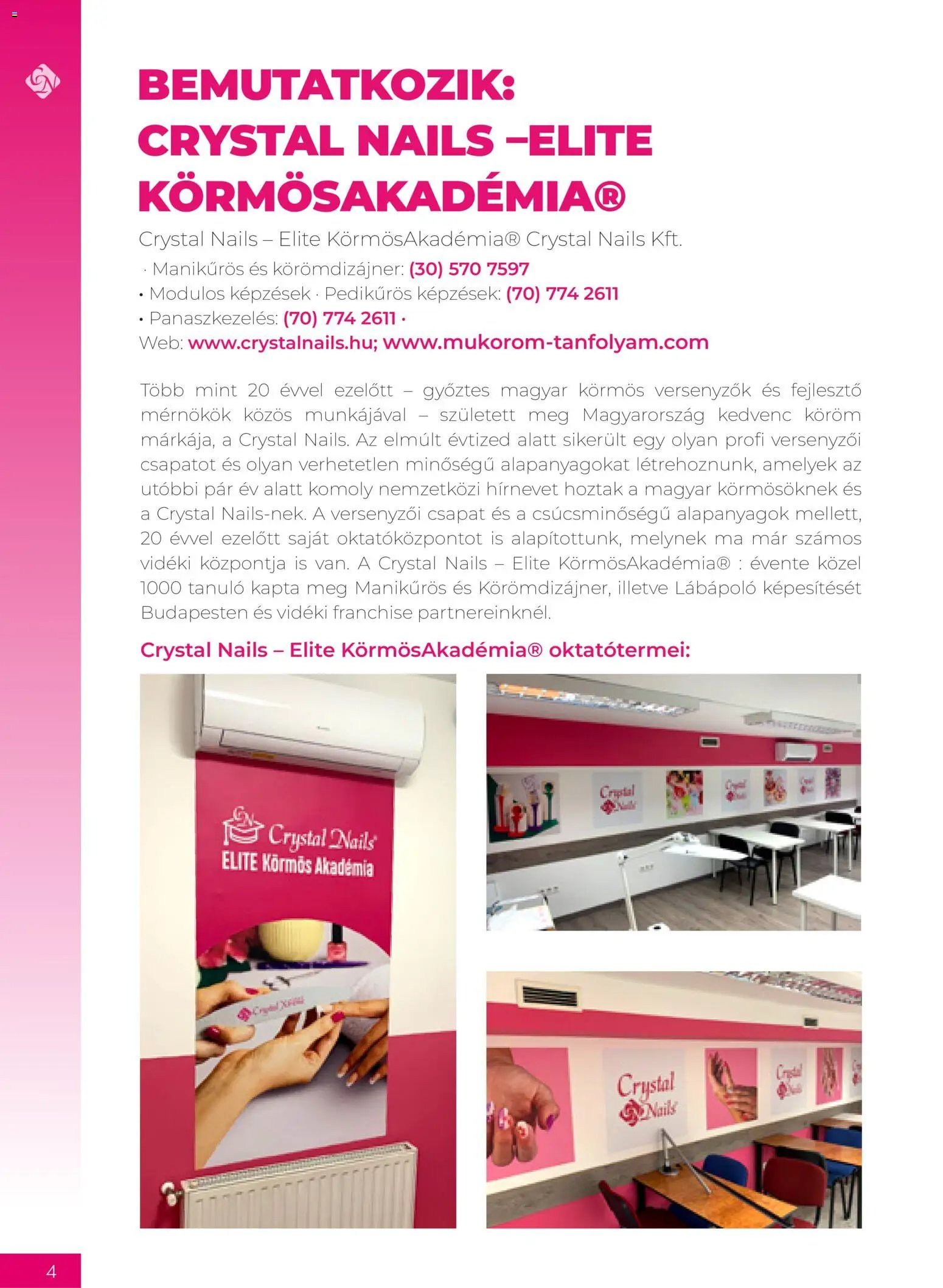 Crystal Nails oktatási kézikönyv 2026 Ősz