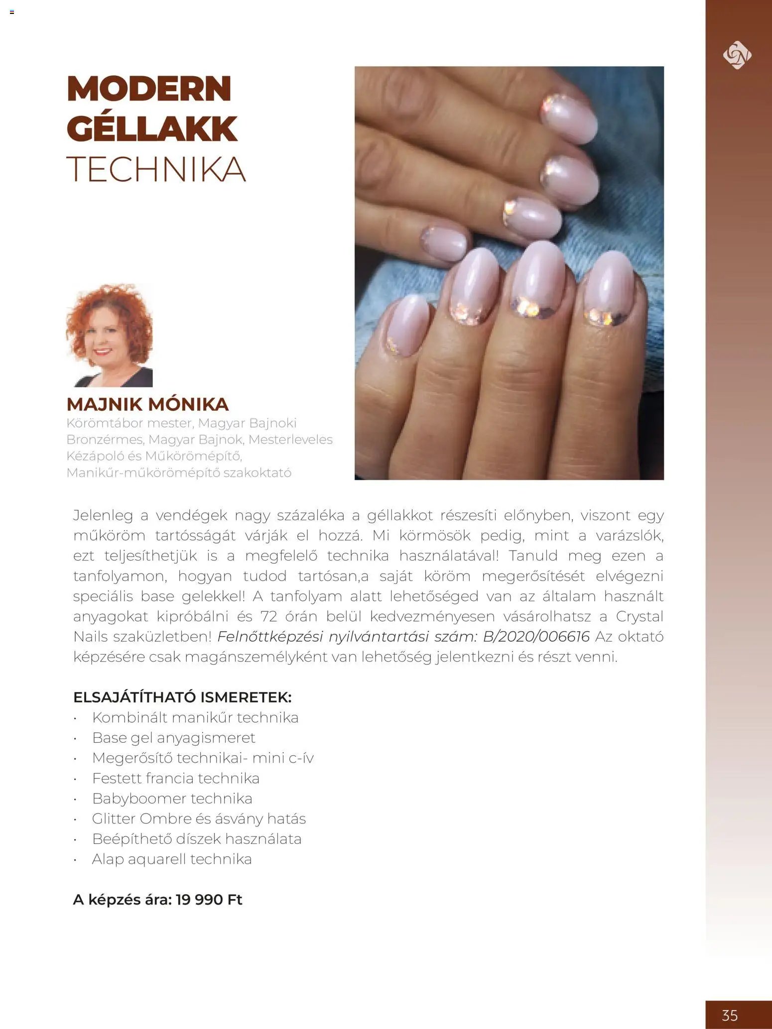 Crystal Nails oktatási kézikönyv 2026 Ősz