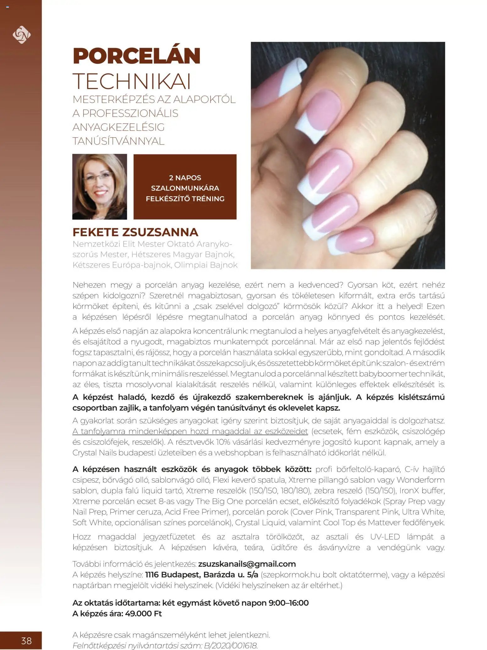 Crystal Nails oktatási kézikönyv 2026 Ősz