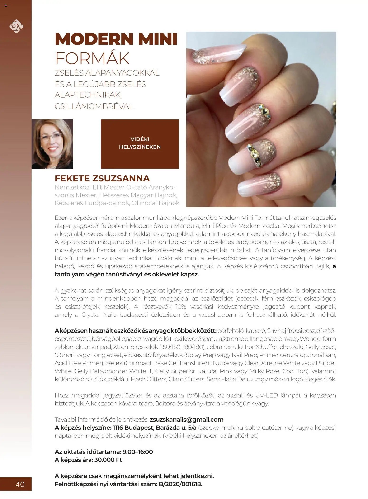 Crystal Nails oktatási kézikönyv 2026 Ősz