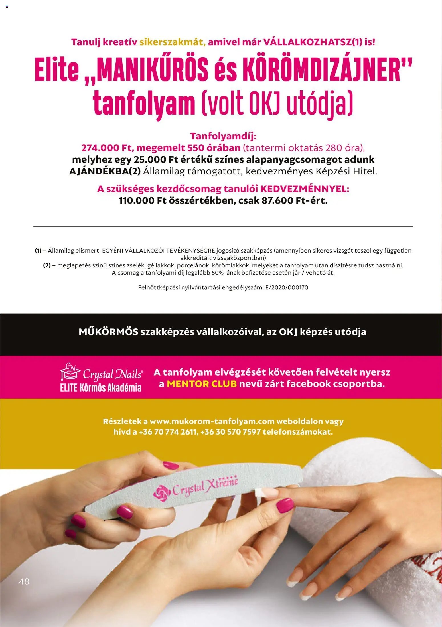 Crystal Nails oktatási kézikönyv 2026 Ősz