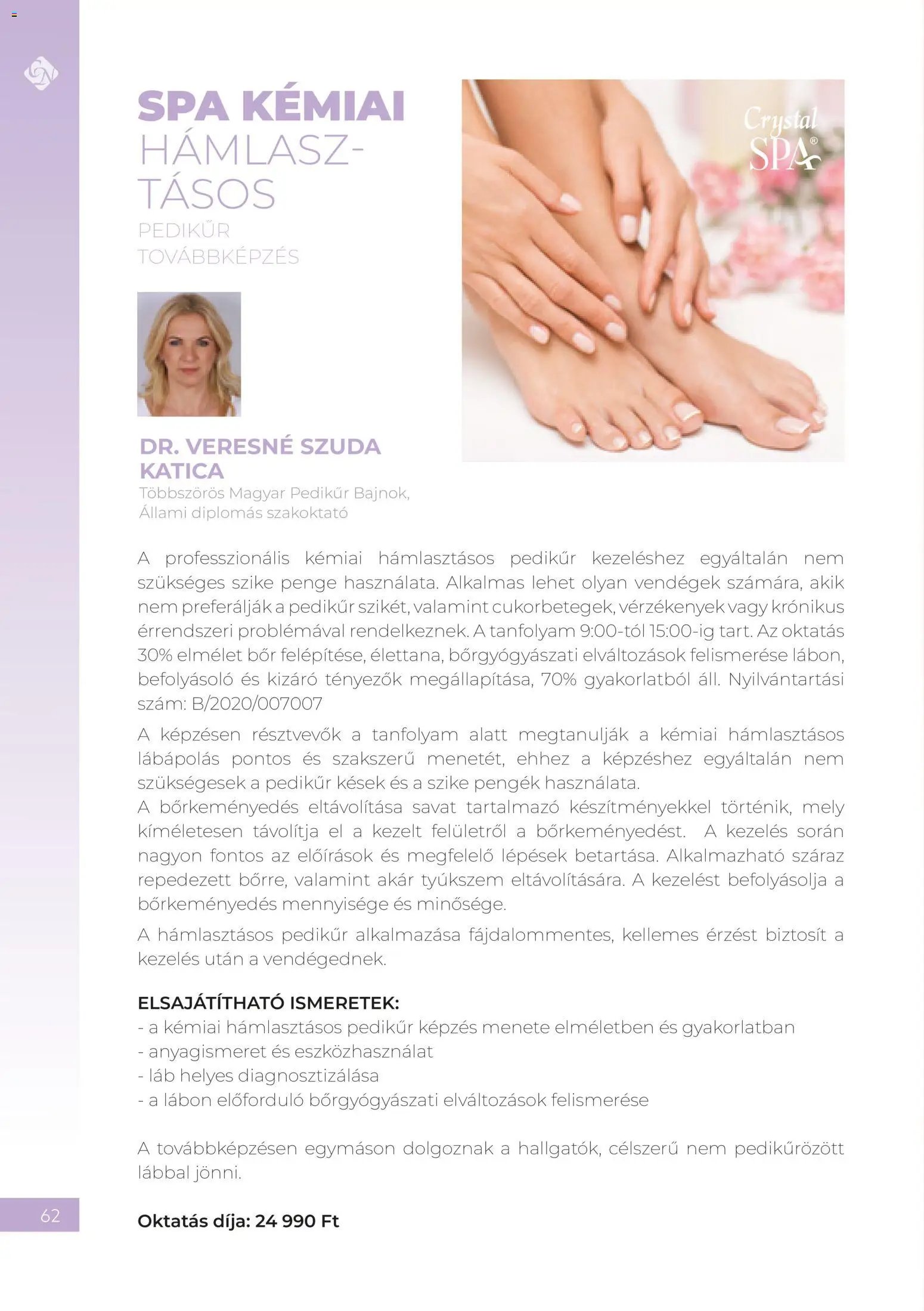 Crystal Nails oktatási kézikönyv 2026 Ősz