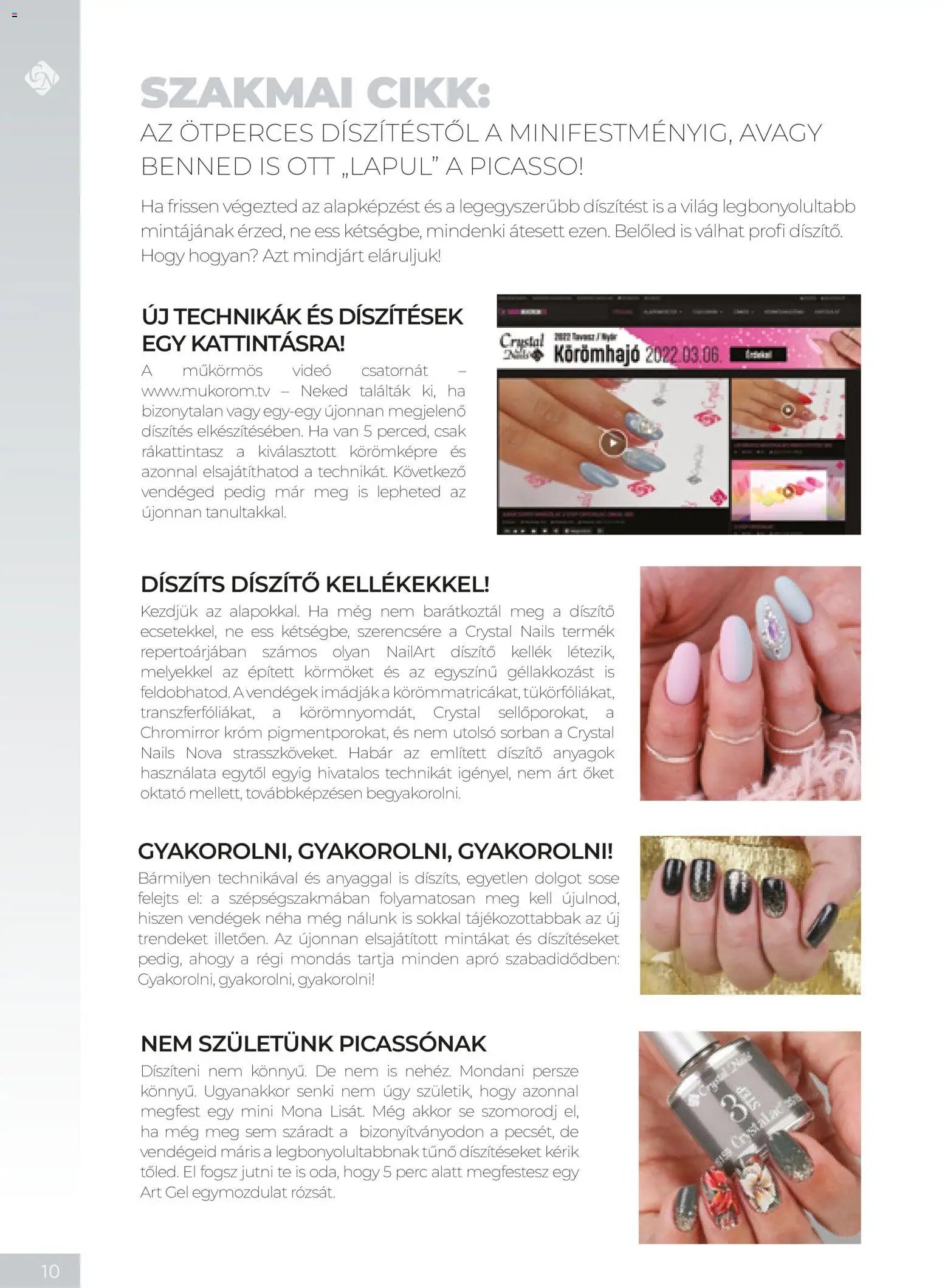 Crystal Nails oktatási kézikönyv 2026 Ősz