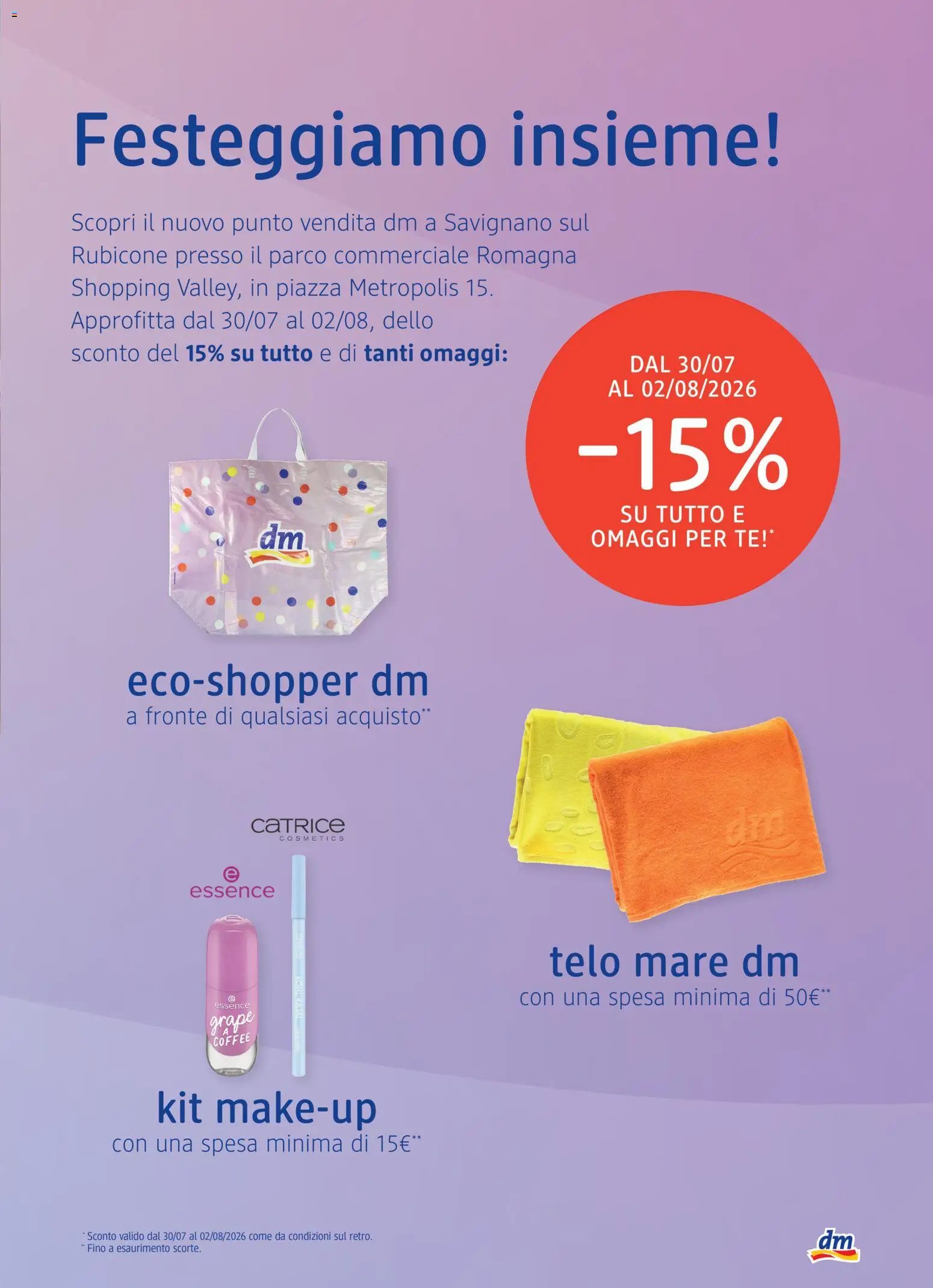 dm drogerie markt volantino Apertura Savignano sul Rubicone