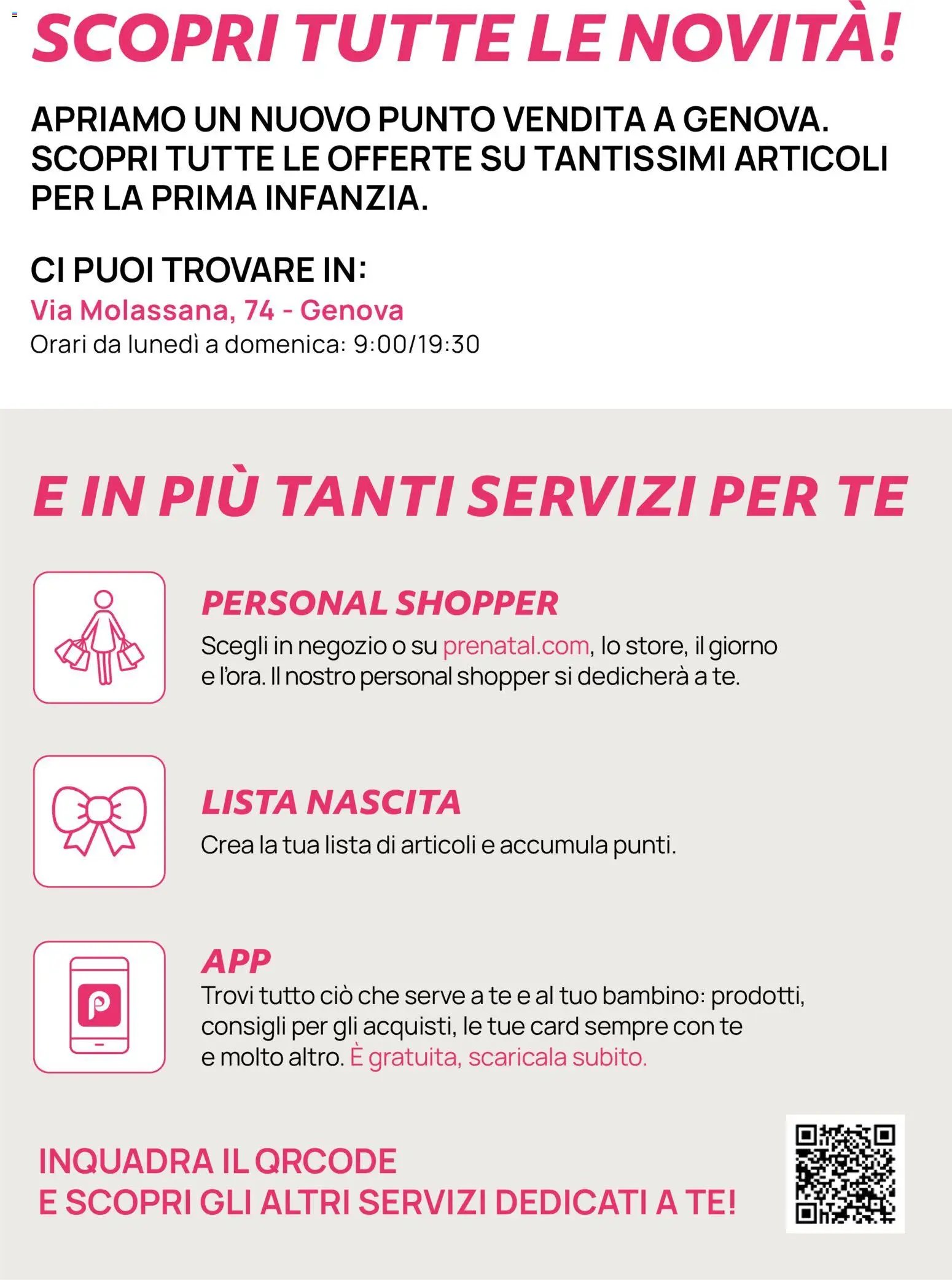 Prenatal volantino Nuova Apertura Genova (2026-03-26 - 2026-04-07)
